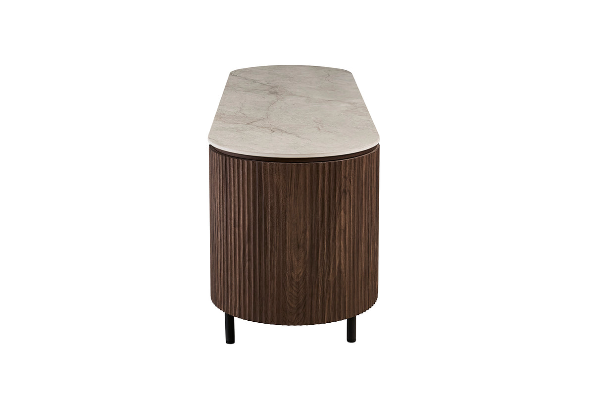 Meuble TV Vigo 160 cm effet chêne Foncé Beige