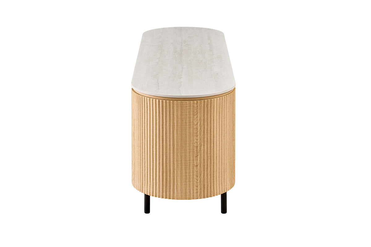 Meuble TV Vigo 160 cm effet chêne Naturel Gris
