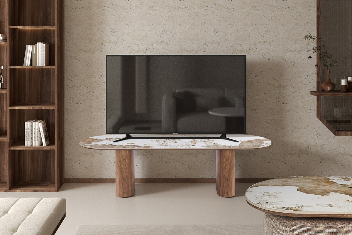 Meuble TV Evora pierre brillante