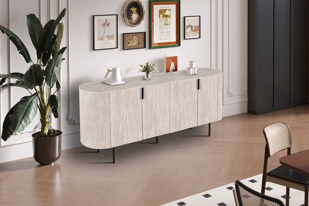 Bahut Lagos 200 cm effet travertin Beige