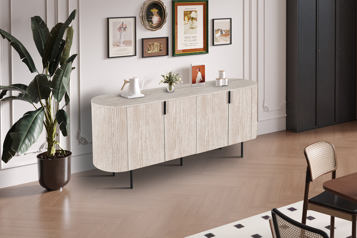 Bahut Lagos 200 cm effet travertin Beige