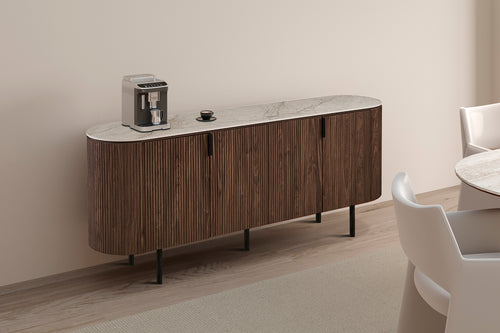 Bahut Vigo 200 cm Décor Chêne Foncé Shakespear Beige