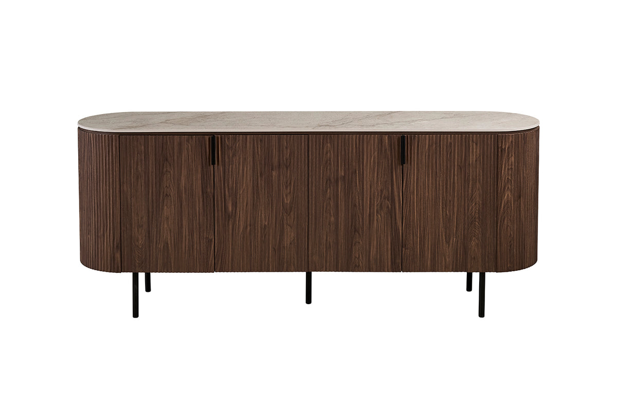 Bahut Vigo 200 cm effet chêne Foncé Beige
