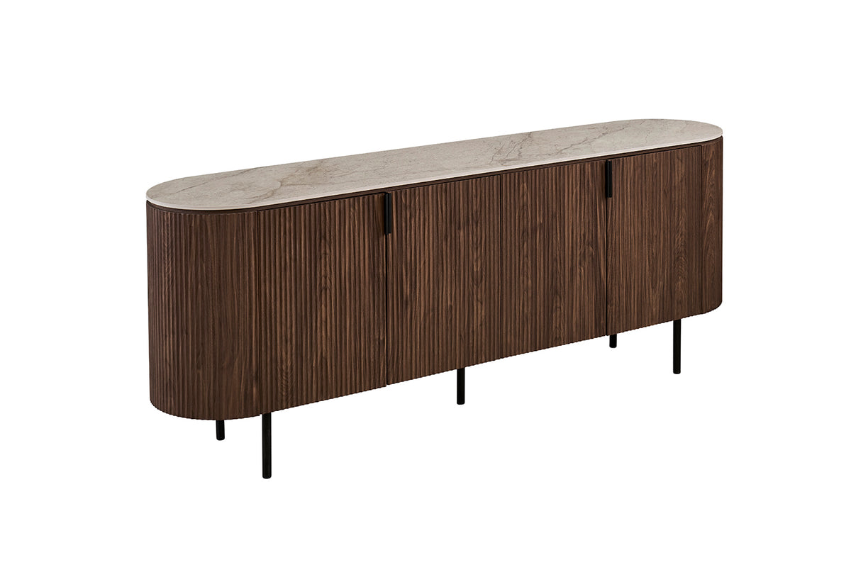 Bahut Vigo 200 cm effet chêne Foncé Beige