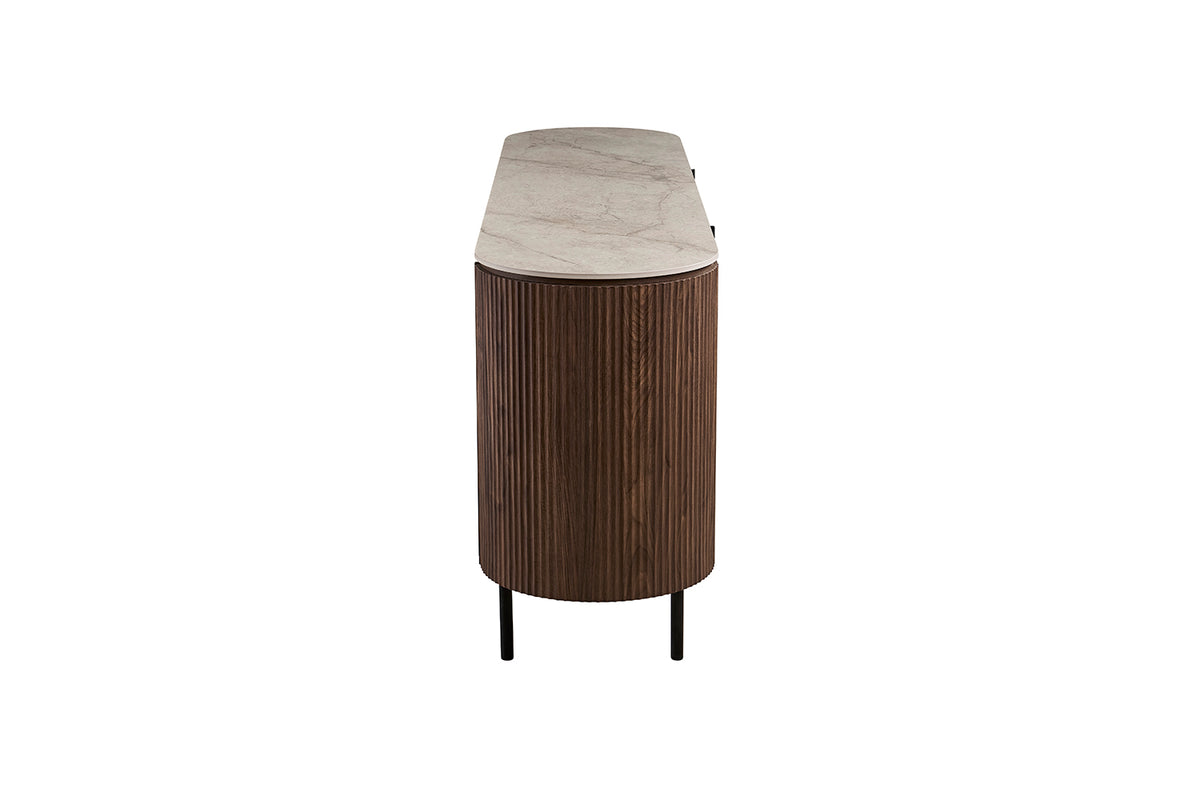 Bahut Vigo 200 cm effet chêne Foncé Beige