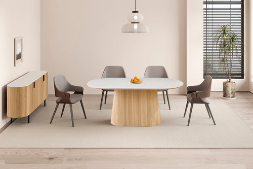 Bahut Vigo 200 cm effet chêne Naturel Gris
