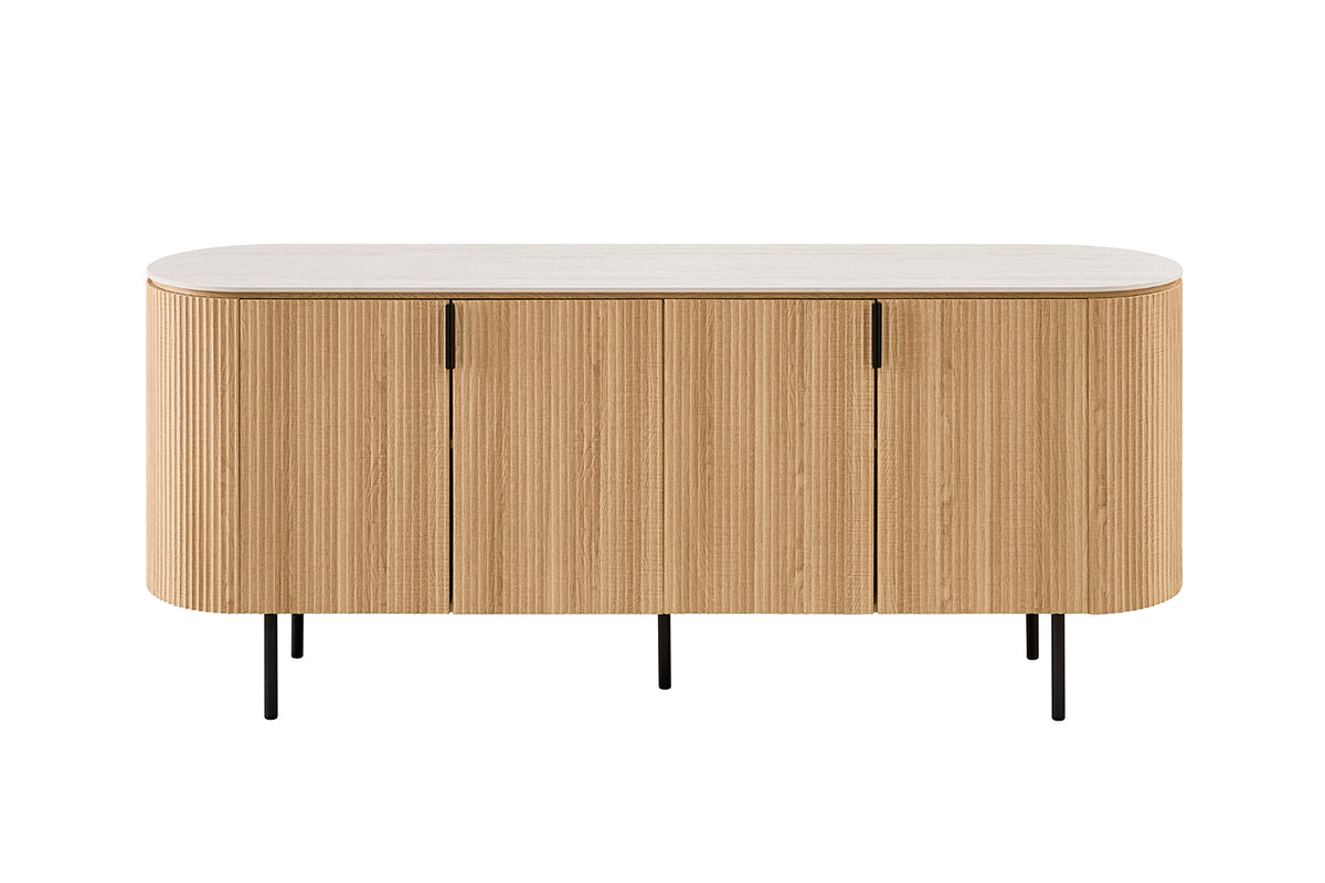 Bahut Vigo 200 cm effet chêne Naturel Gris