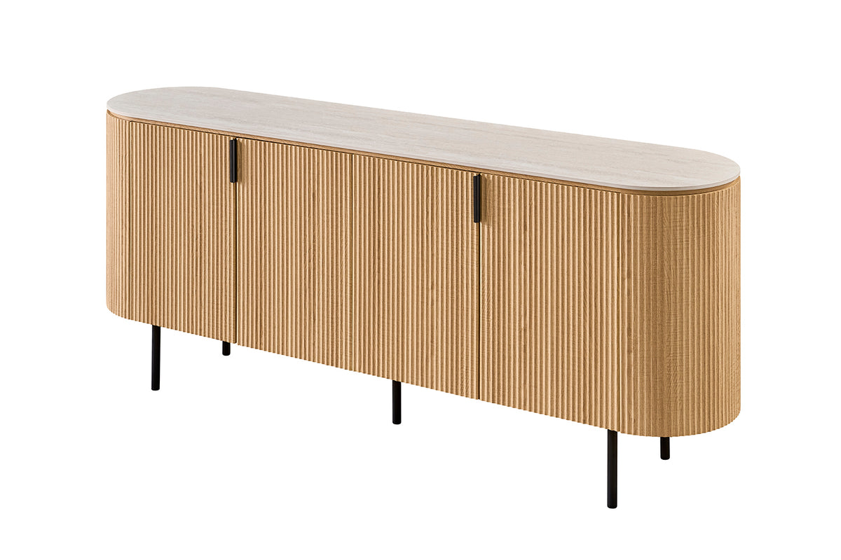 Bahut Vigo 200 cm effet chêne Naturel Gris