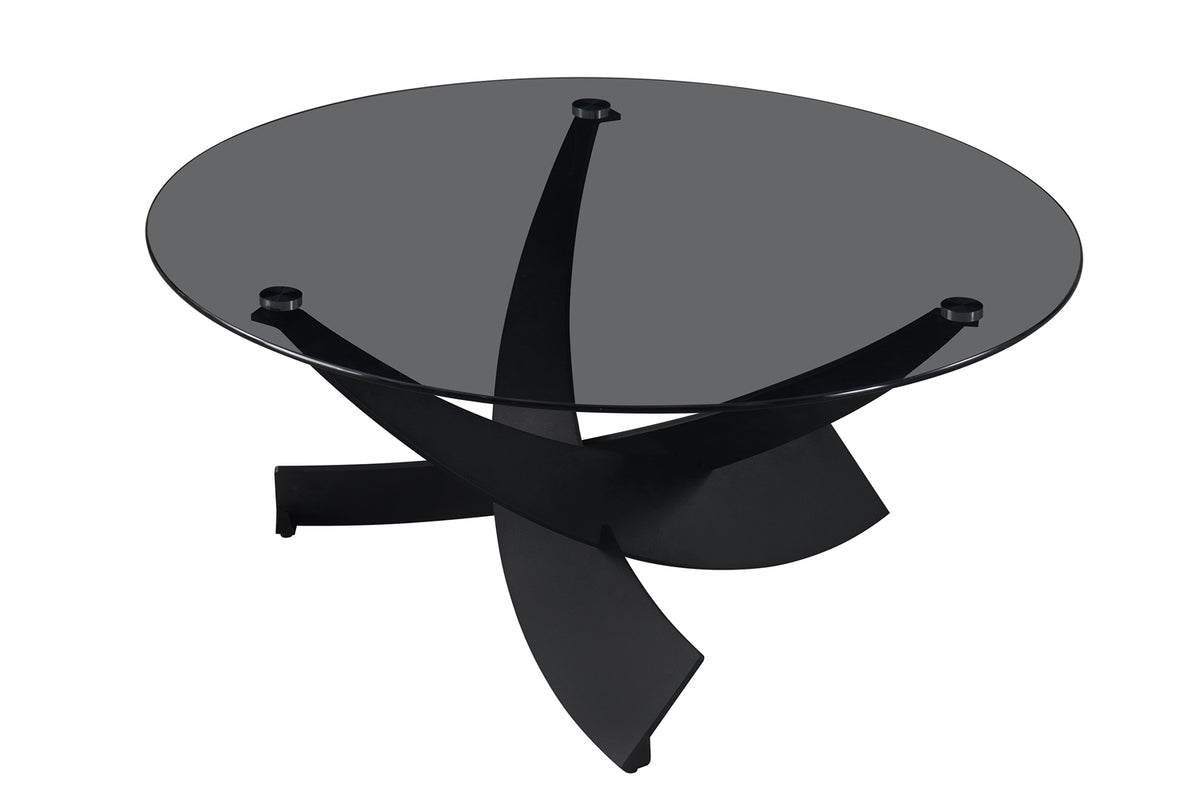 Table basse Weston Ronde Verre clair gris