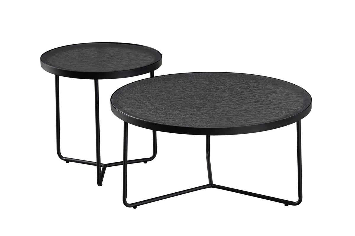 Table basse Melia Ronde Gris Verre