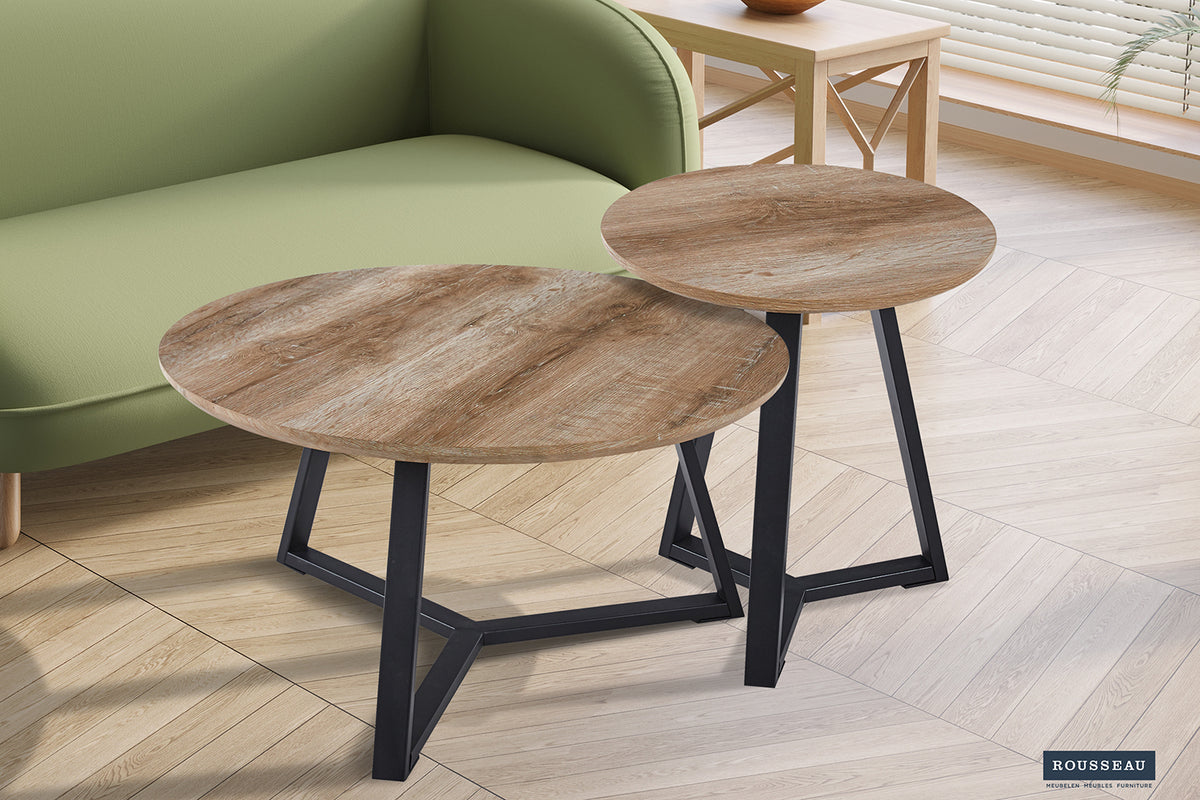 Table basse Paso 1 effet chêne Vieilli