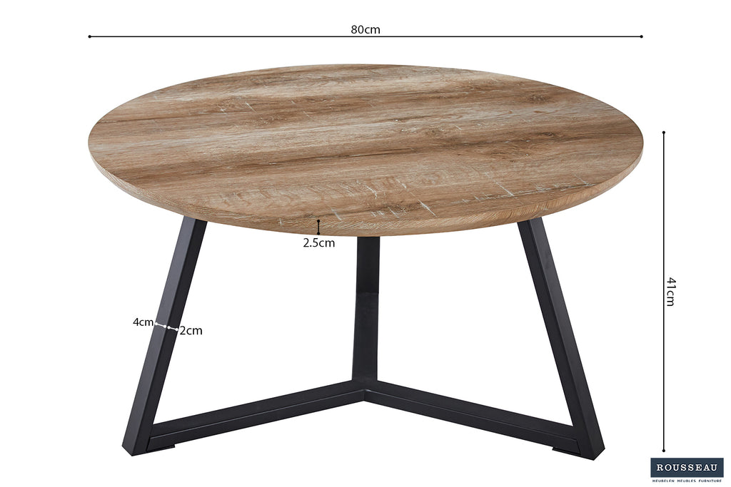 Table basse Paso 1 effet chêne Vieilli