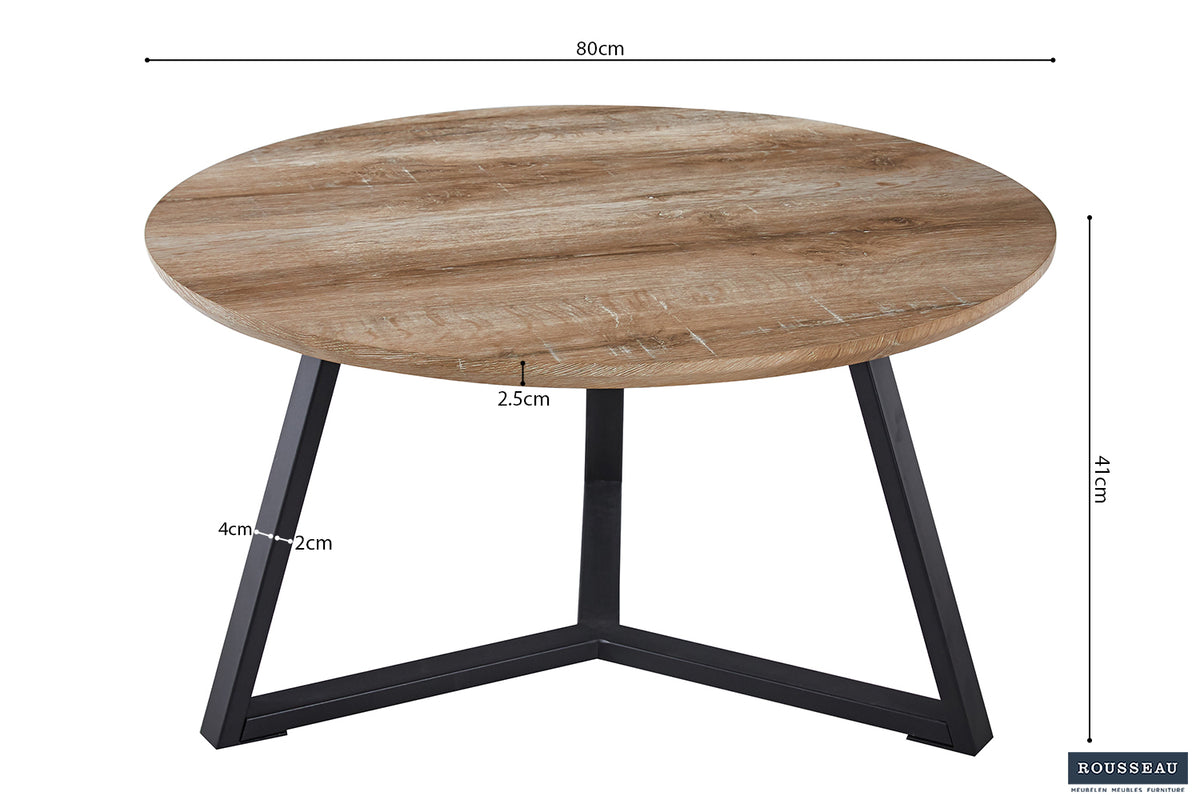 Table basse Paso 1 effet chêne Vieilli