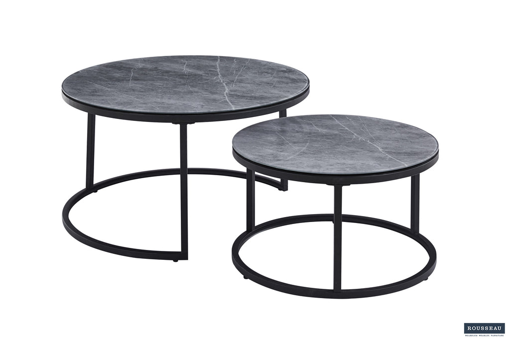 Table basse Boston finition Verre Gris Pierre