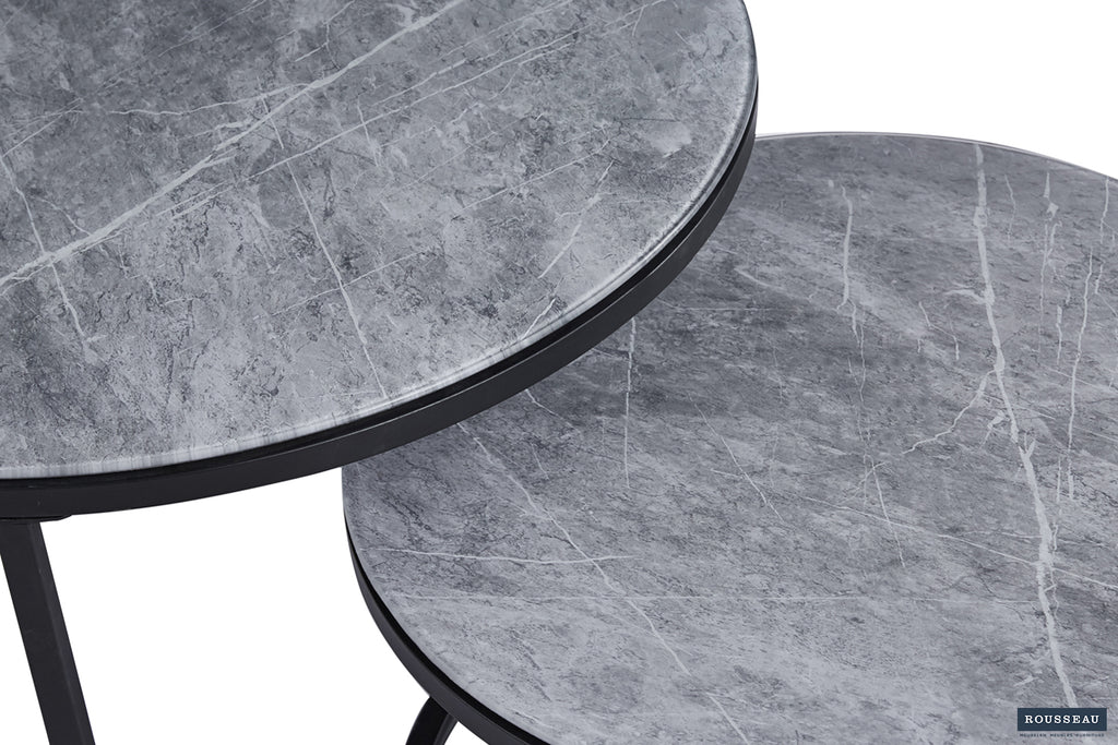 Table basse Boston finition Verre Gris Pierre