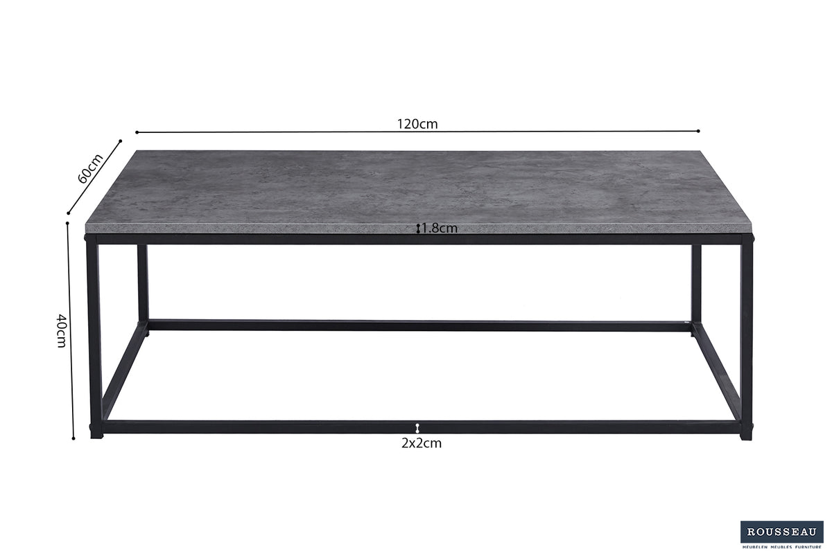 Table basse Dallas finition Pierre Gris