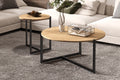 Set de 2 Table basses Pola Décor Chêne vieilli