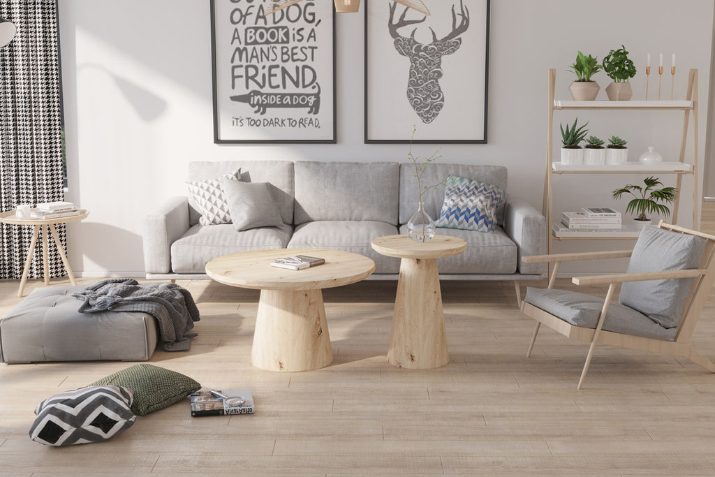 Table basse Lukas 80 cm effet chêne vieilli