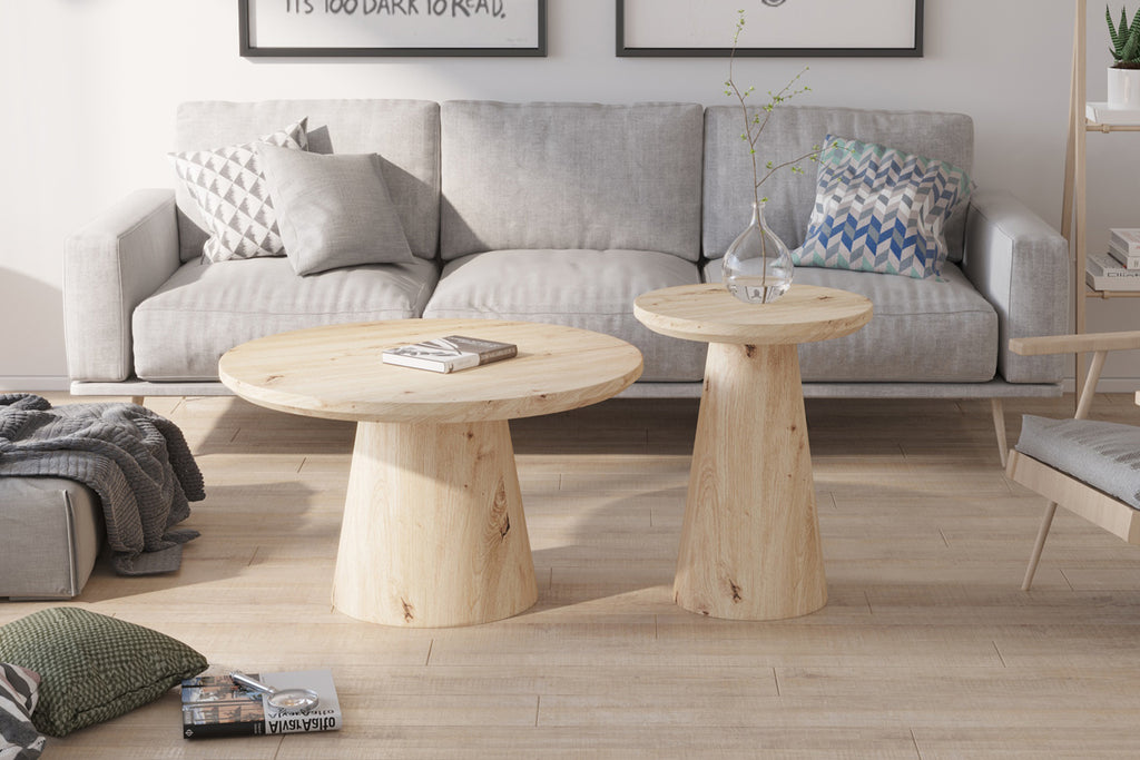 Table basse Lukas 45 cm effet chêne vieilli