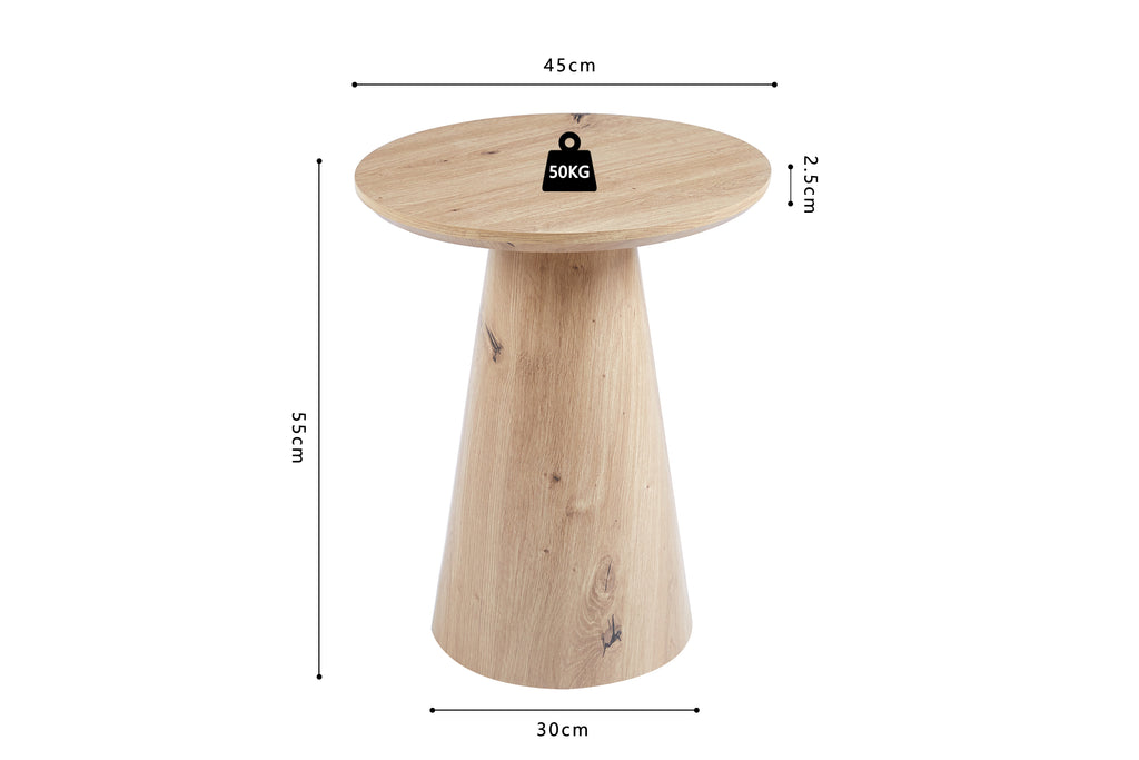Table basse Lukas 45 cm effet chêne vieilli