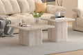 Set de 2 Table basses Bobby Décor travertin Beige
