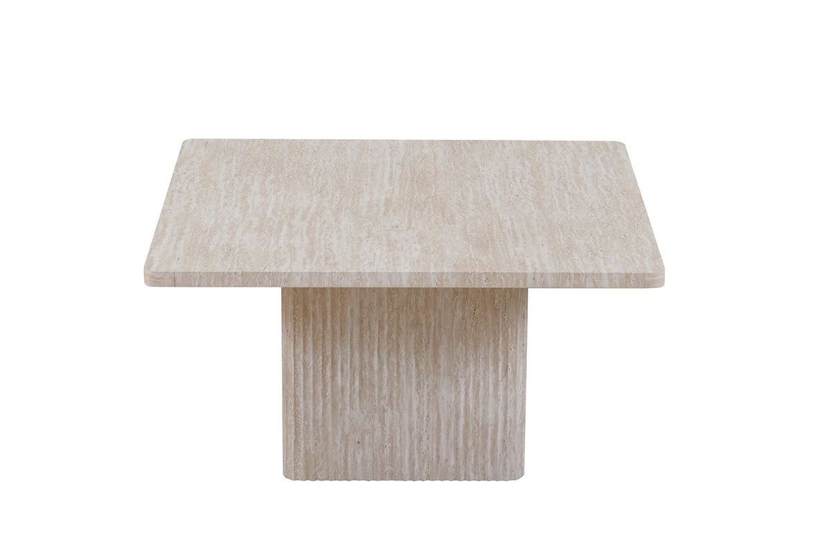 Lot de 2 Table basse Bobby effet travertin Beige