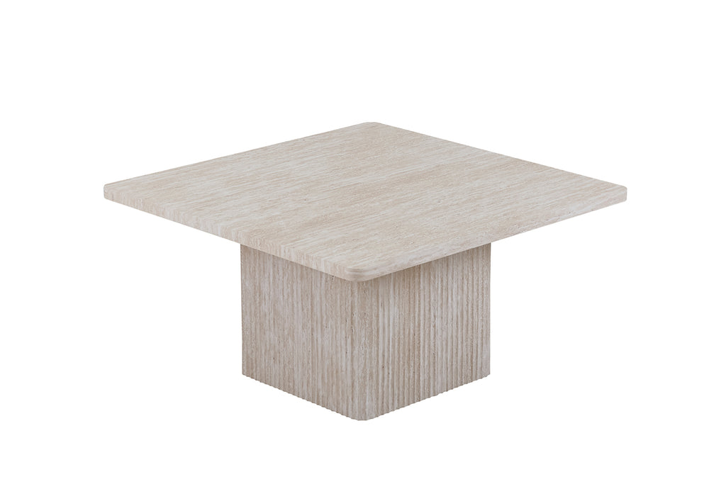 Lot de 2 Table basse Bobby effet travertin Beige