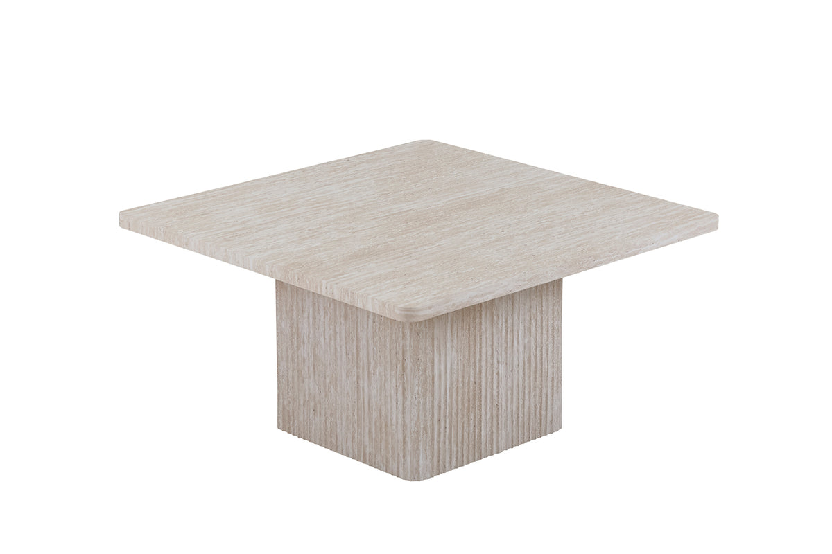 Lot de 2 Table basse Bobby effet travertin Beige
