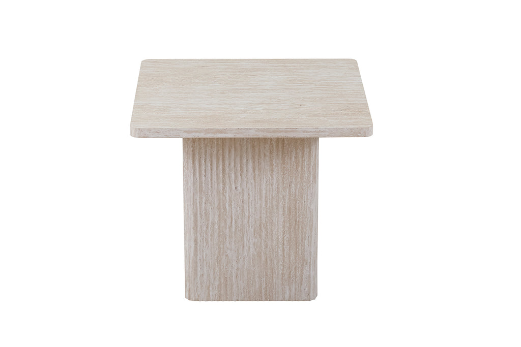 Lot de 2 Table basse Bobby effet travertin Beige