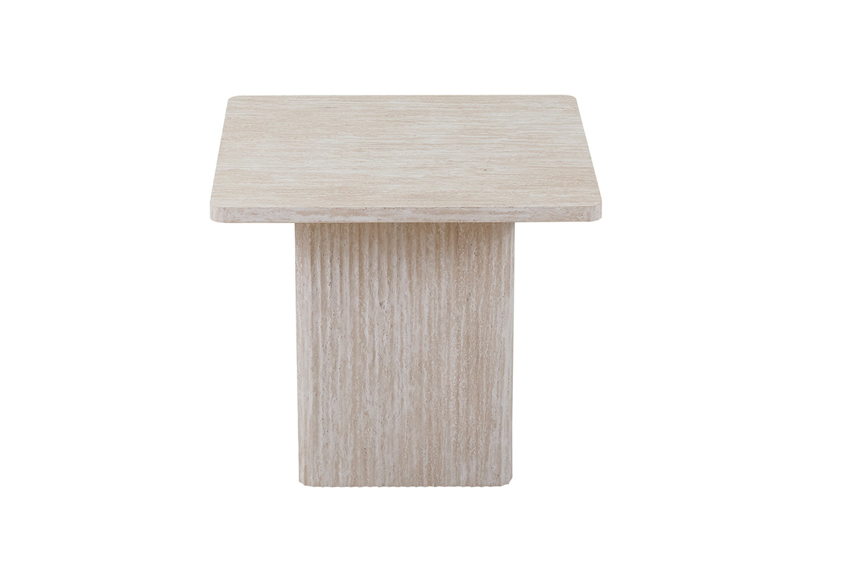 Lot de 2 Table basse Bobby effet travertin Beige