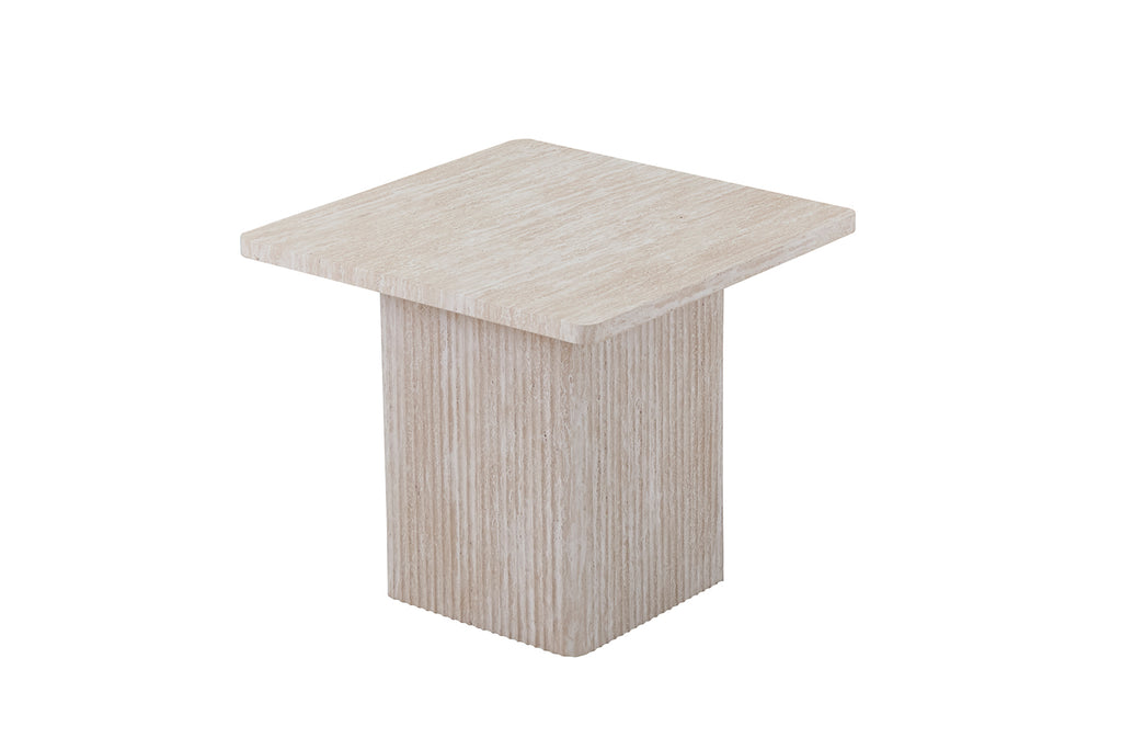 Lot de 2 Table basse Bobby effet travertin Beige