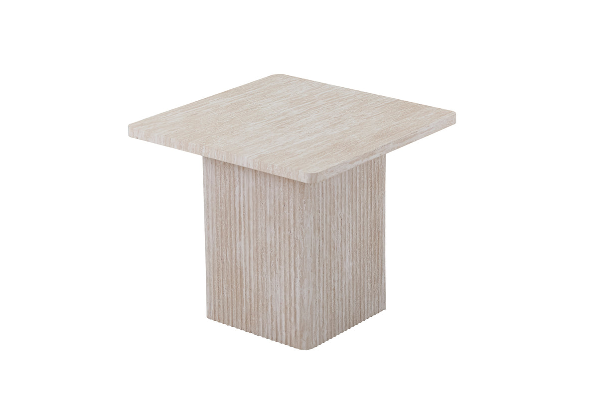 Lot de 2 Table basse Bobby effet travertin Beige