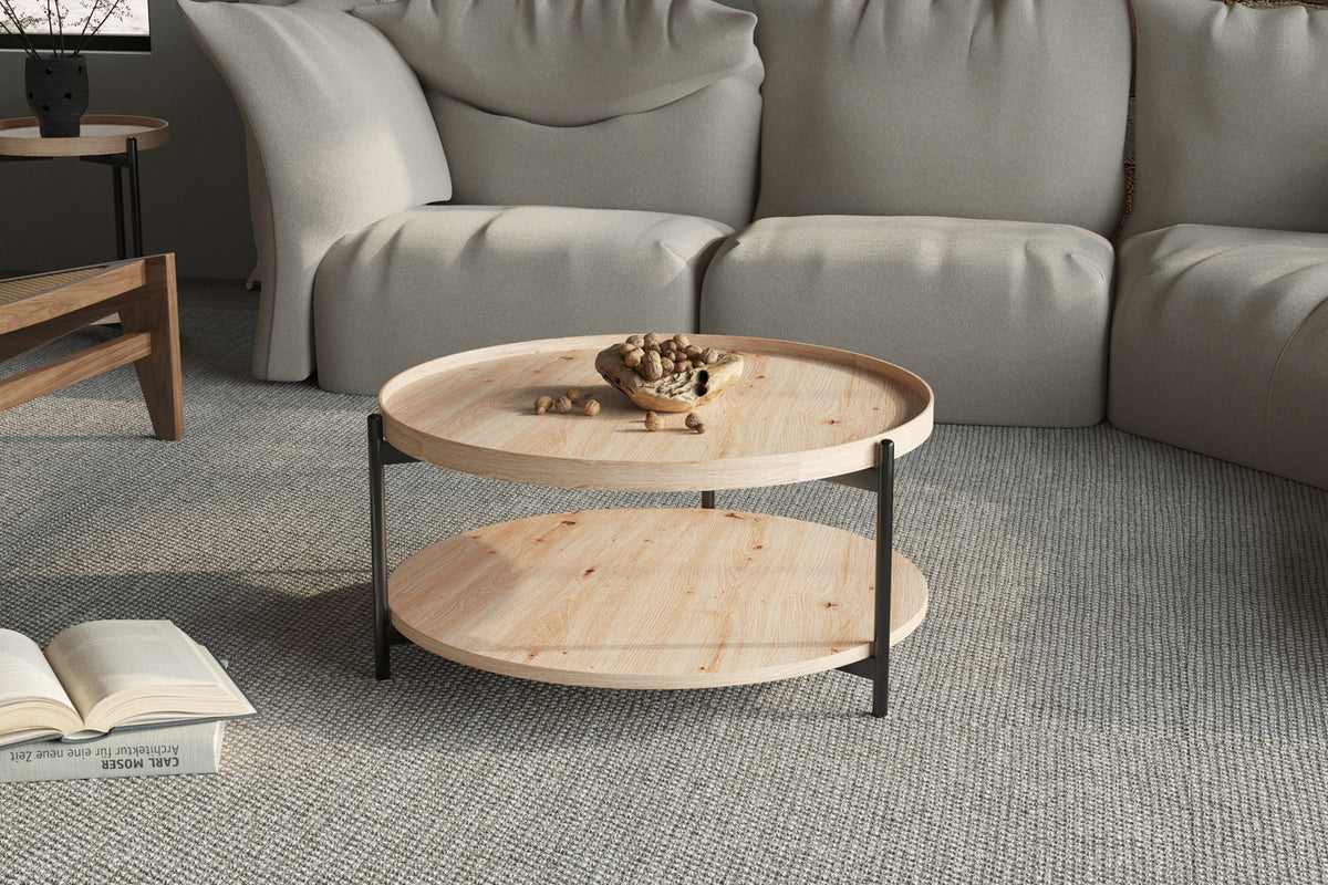 Table basse Dalina 80 cm Décor Chêne vieilli