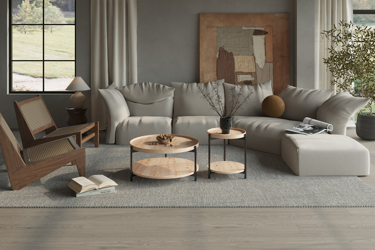 Table basse Dalina 80 cm effet chêne vieilli
