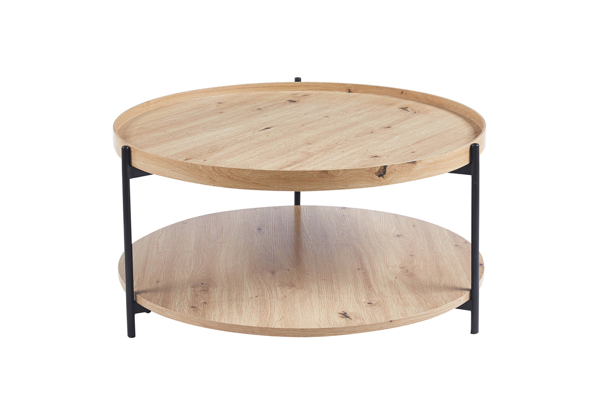 Table basse Dalina 80 cm effet chêne vieilli