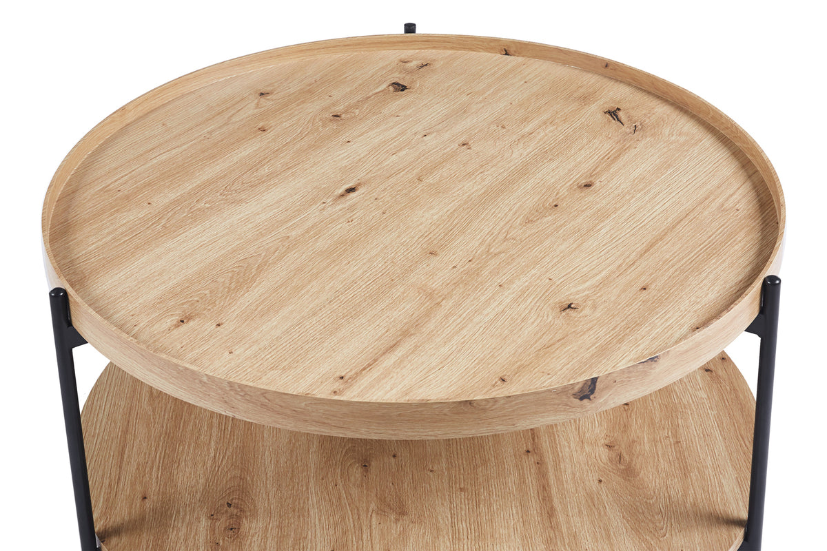 Table basse Dalina 80 cm effet chêne vieilli