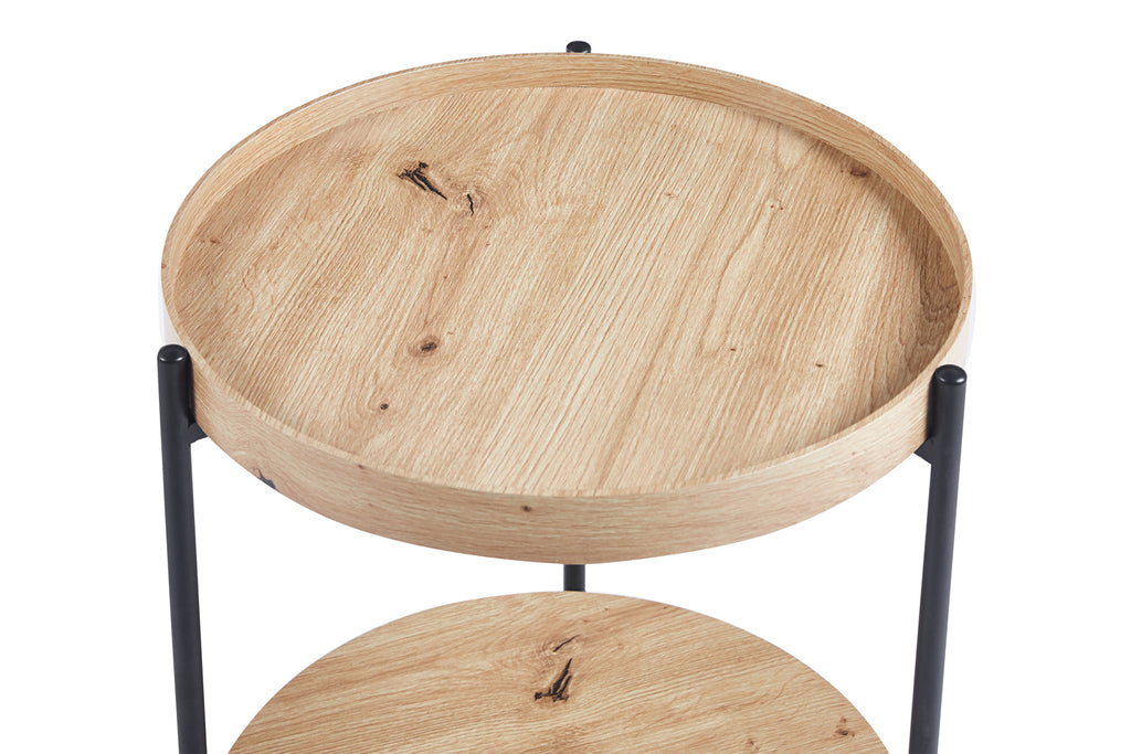 Table basse Dalina 45 cm effet chêne vieilli