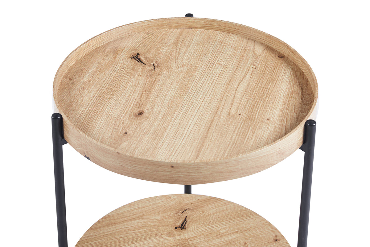 Table basse Dalina 45 cm effet chêne vieilli