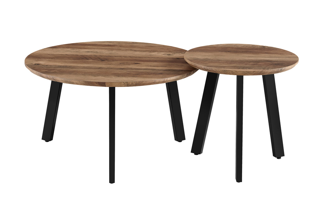 Lot de 2 Table basse Aziz effet manguier
