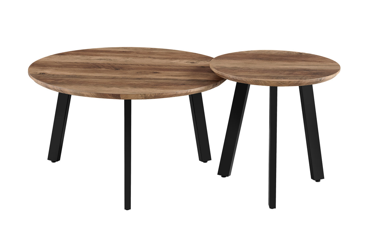 Lot de 2 Table basse Aziz effet manguier