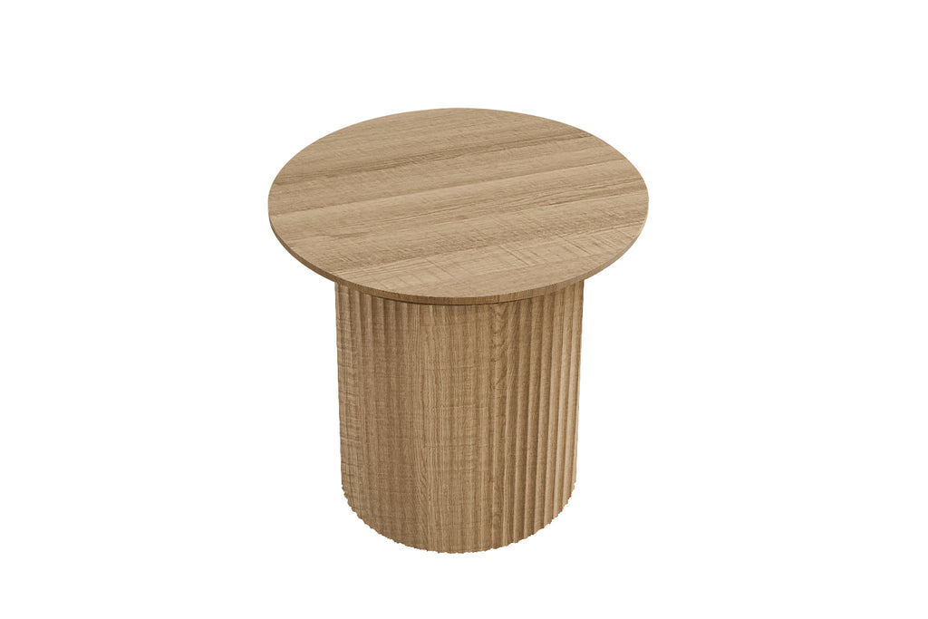 Table basse Lagos 50 cm Ronde effet chêne Naturel