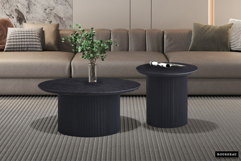 Table basse Lagos 50 cm Ronde finition Brun foncé