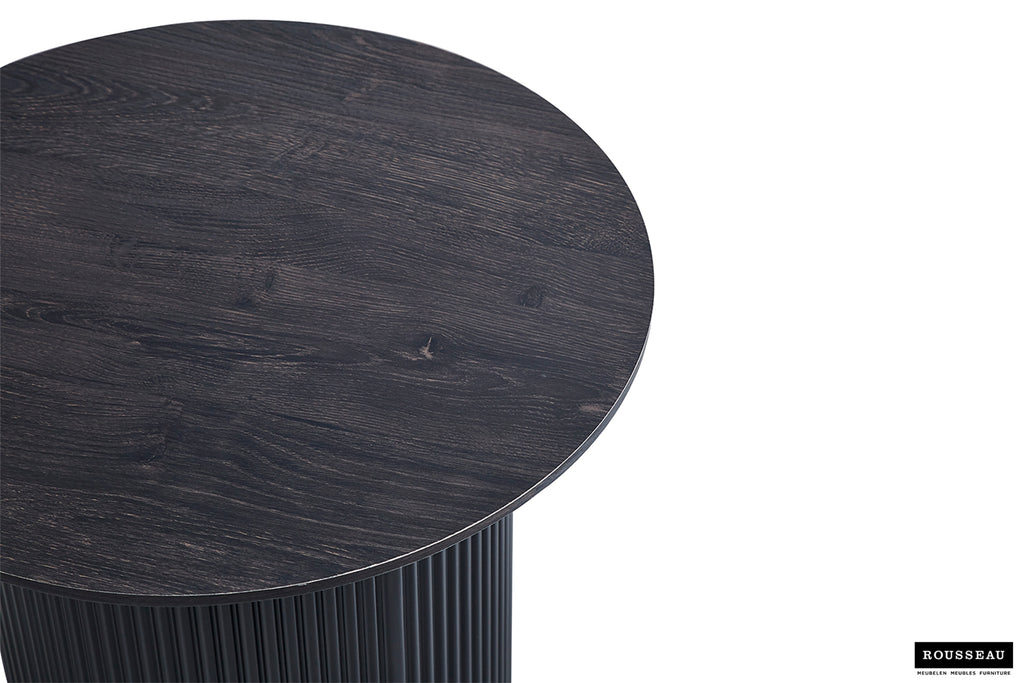 Table basse Lagos 50 cm Ronde finition Brun foncé