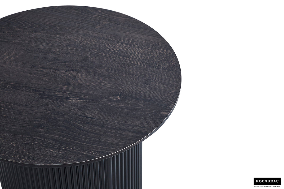 Table basse Lagos 50 cm Ronde finition Brun foncé