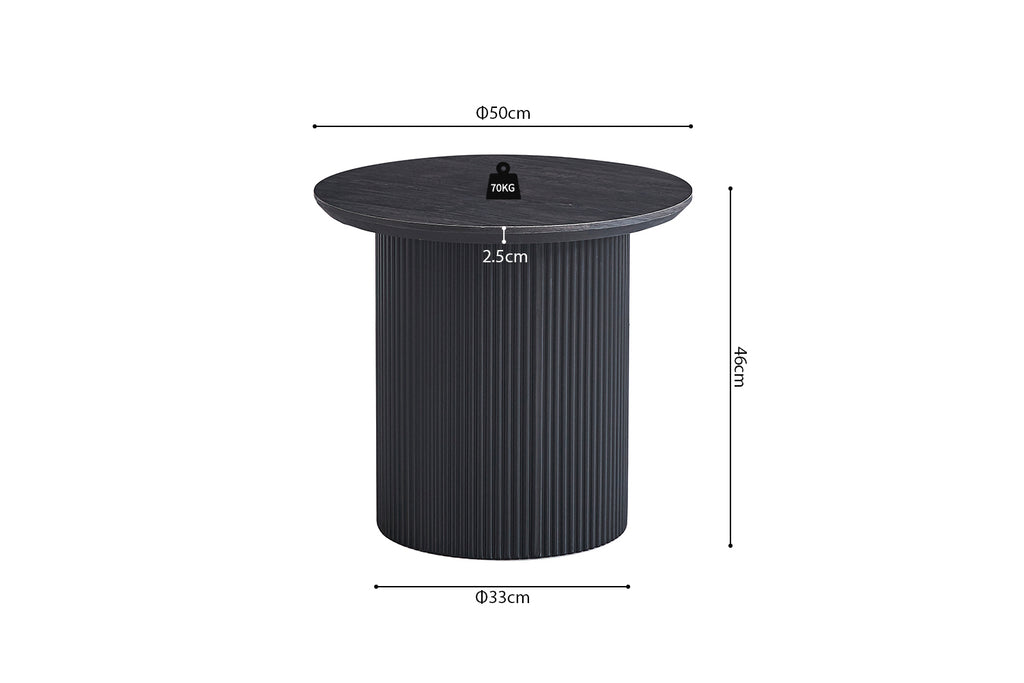 Table basse Lagos 50 cm Ronde finition Brun foncé