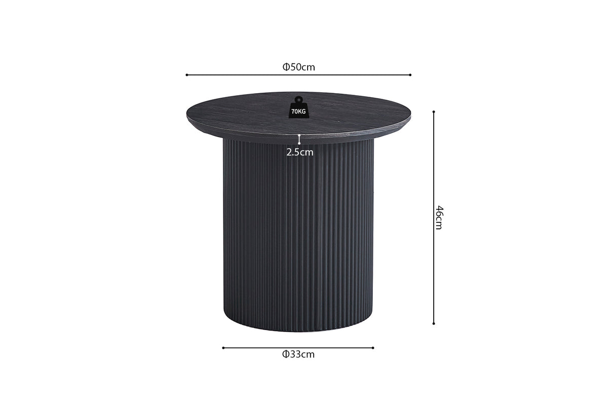 Table basse Lagos 50 cm Ronde finition Brun foncé