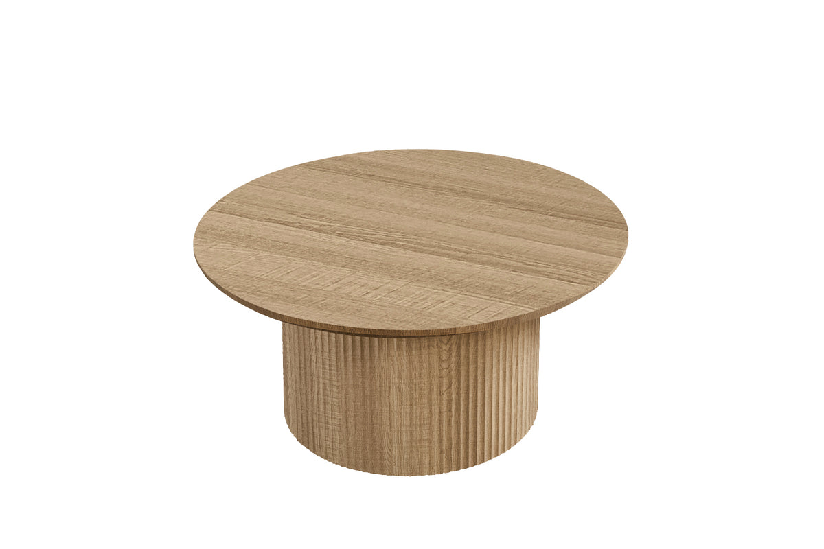 Table basse Lagos 80 cm Ronde effet chêne Naturel