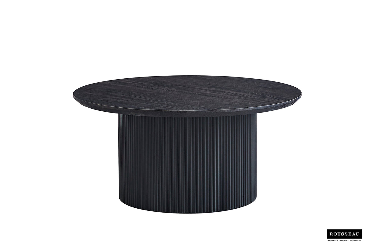 Table basse Lagos 80 cm Ronde finition Brun foncé