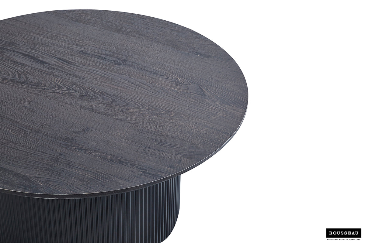 Table basse Lagos 80 cm Ronde finition Brun foncé