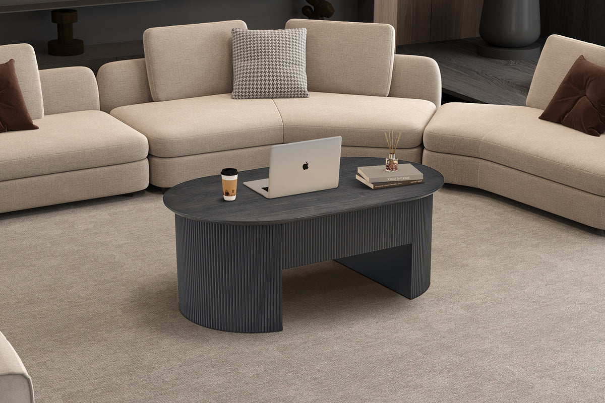 Table basse Lagos 120 cm Plateau relevable finition Brun foncé